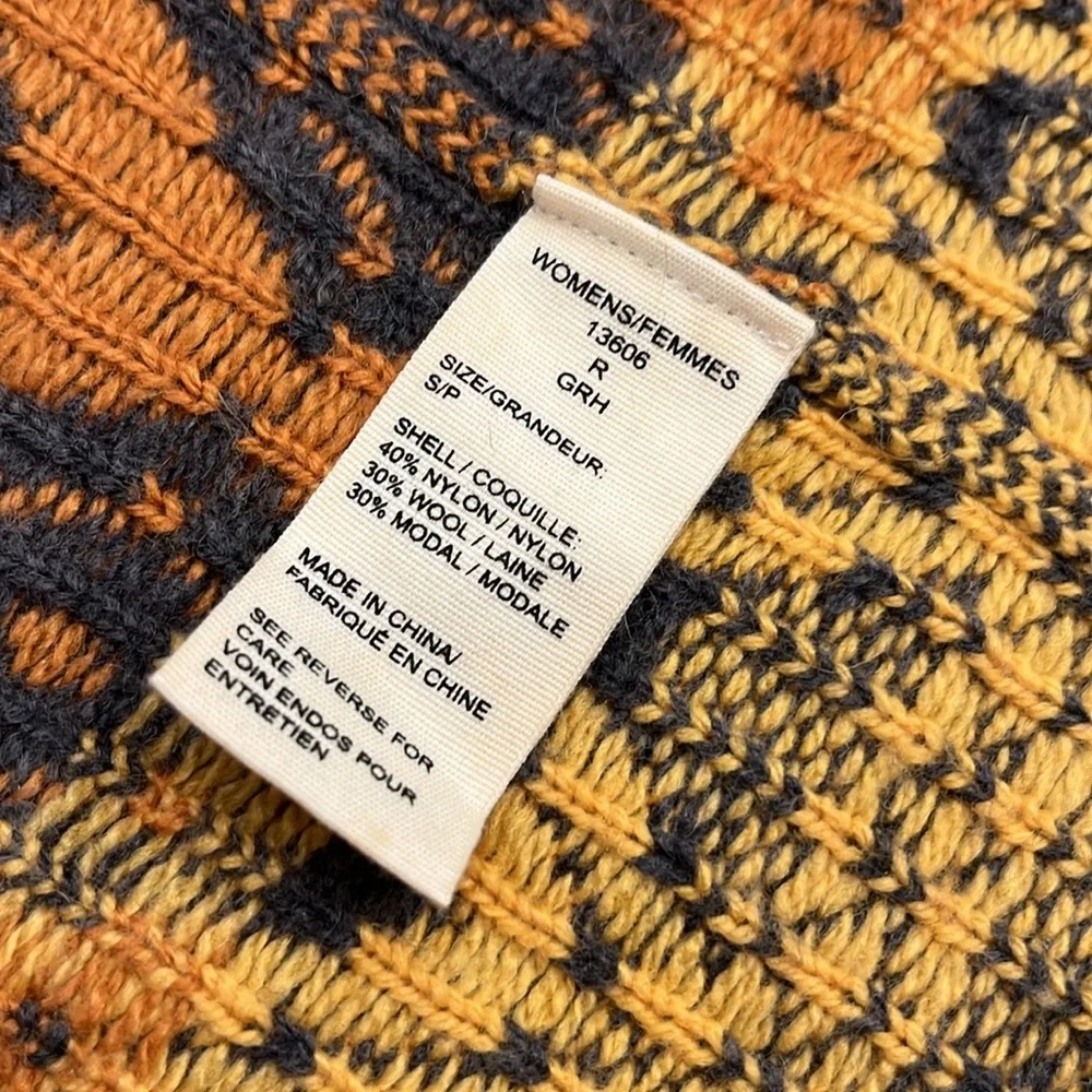 Woolrich | Open Font Wool‎ Blend Waterfall Cardigan | Grey & Yellow| Small