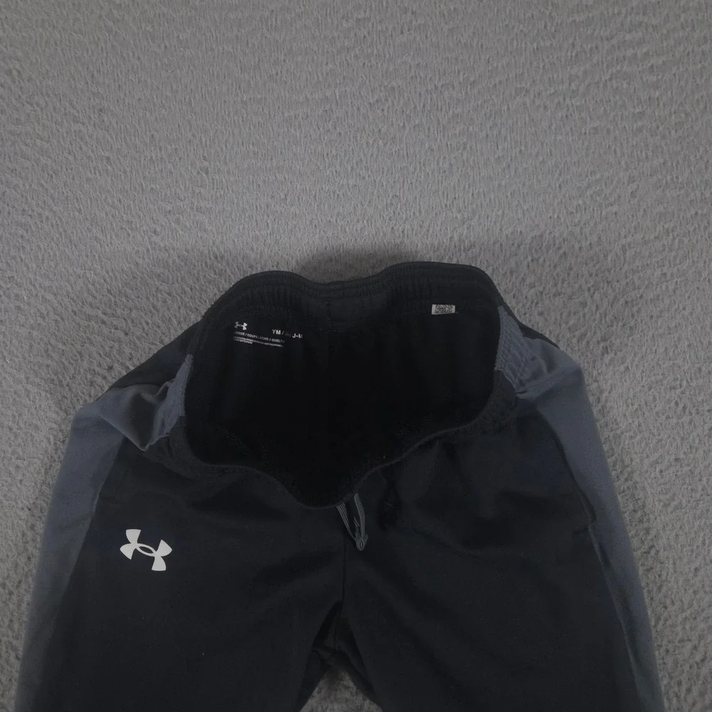 LOT OF 2 Under Armour Pants Boy YM Black Brawler 2.0 Straight Leg Polyester Logo