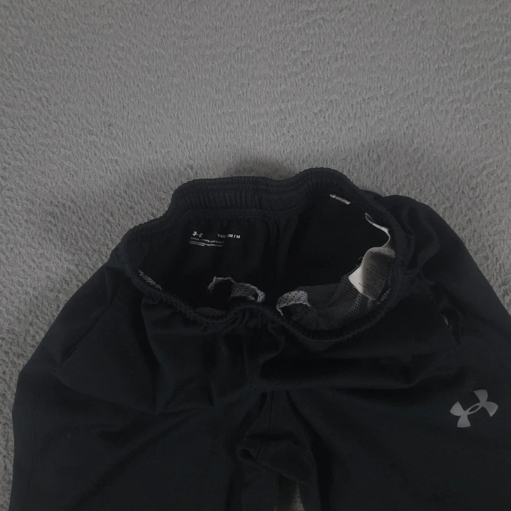 LOT OF 2 Under Armour Pants Boy YM Black Brawler 2.0 Straight Leg Polyester Logo