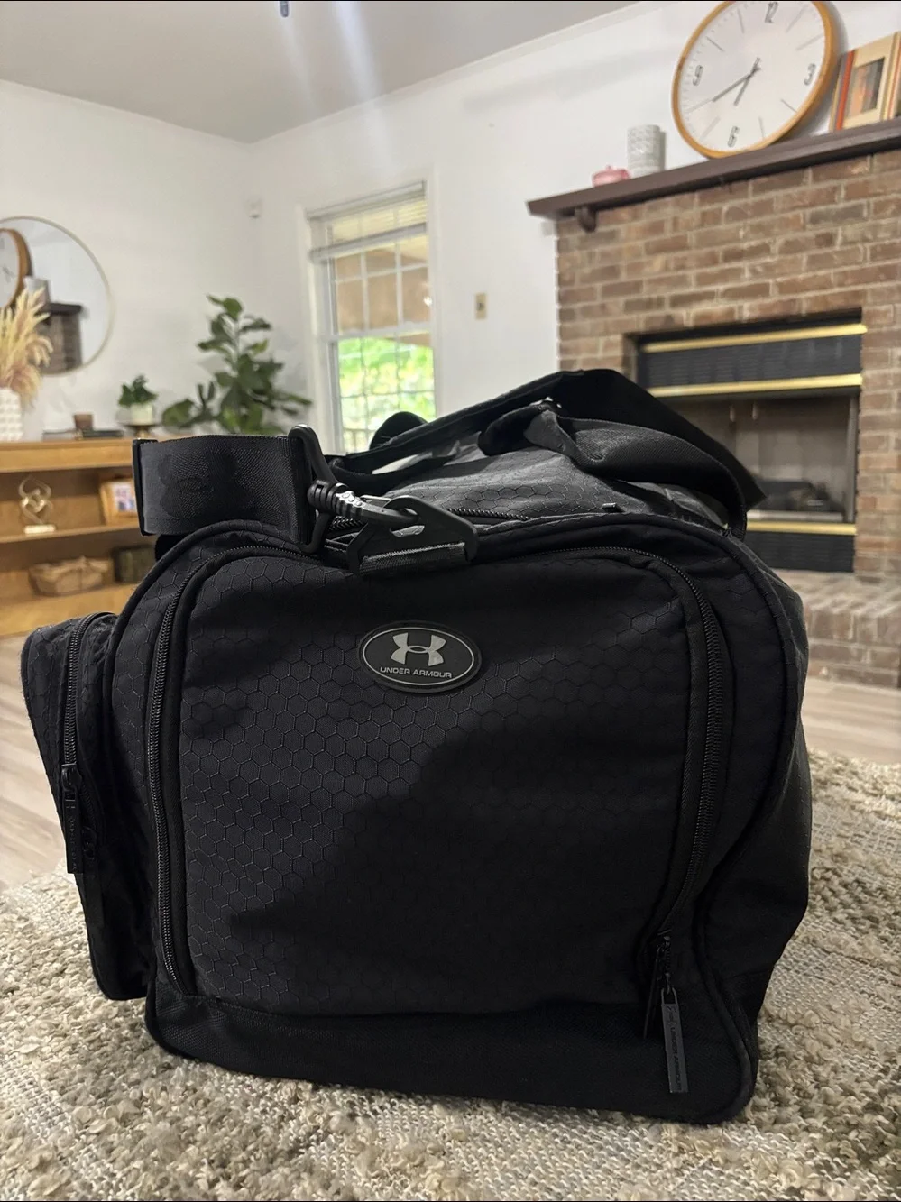 Under Armour Black Weekend Duffel Traveling Bag with Silver Logo