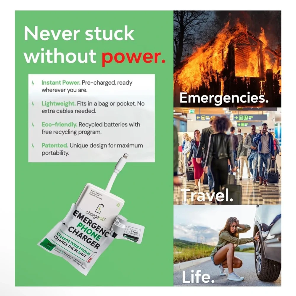 MUST HAVE⚠️ - Emergency Phone Charger USB-C (Precharged)