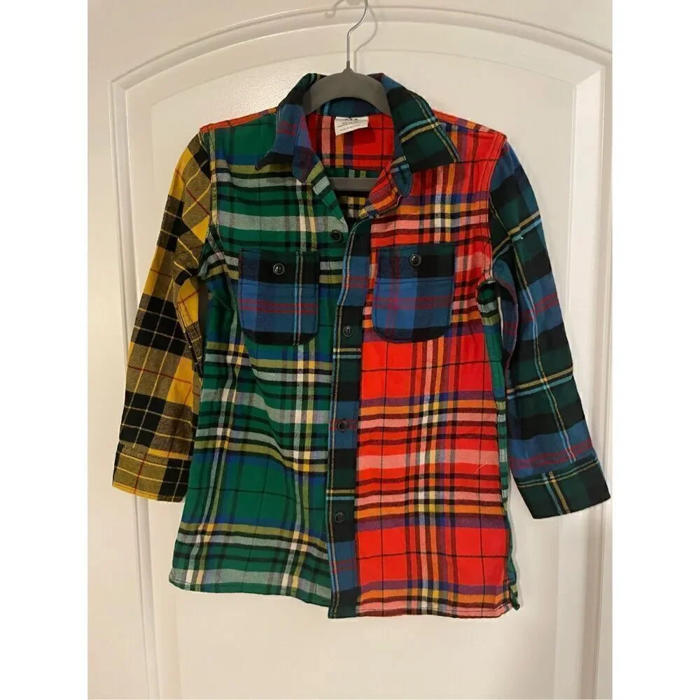 New Gap multi colored organic cotton flannel shirt size XS