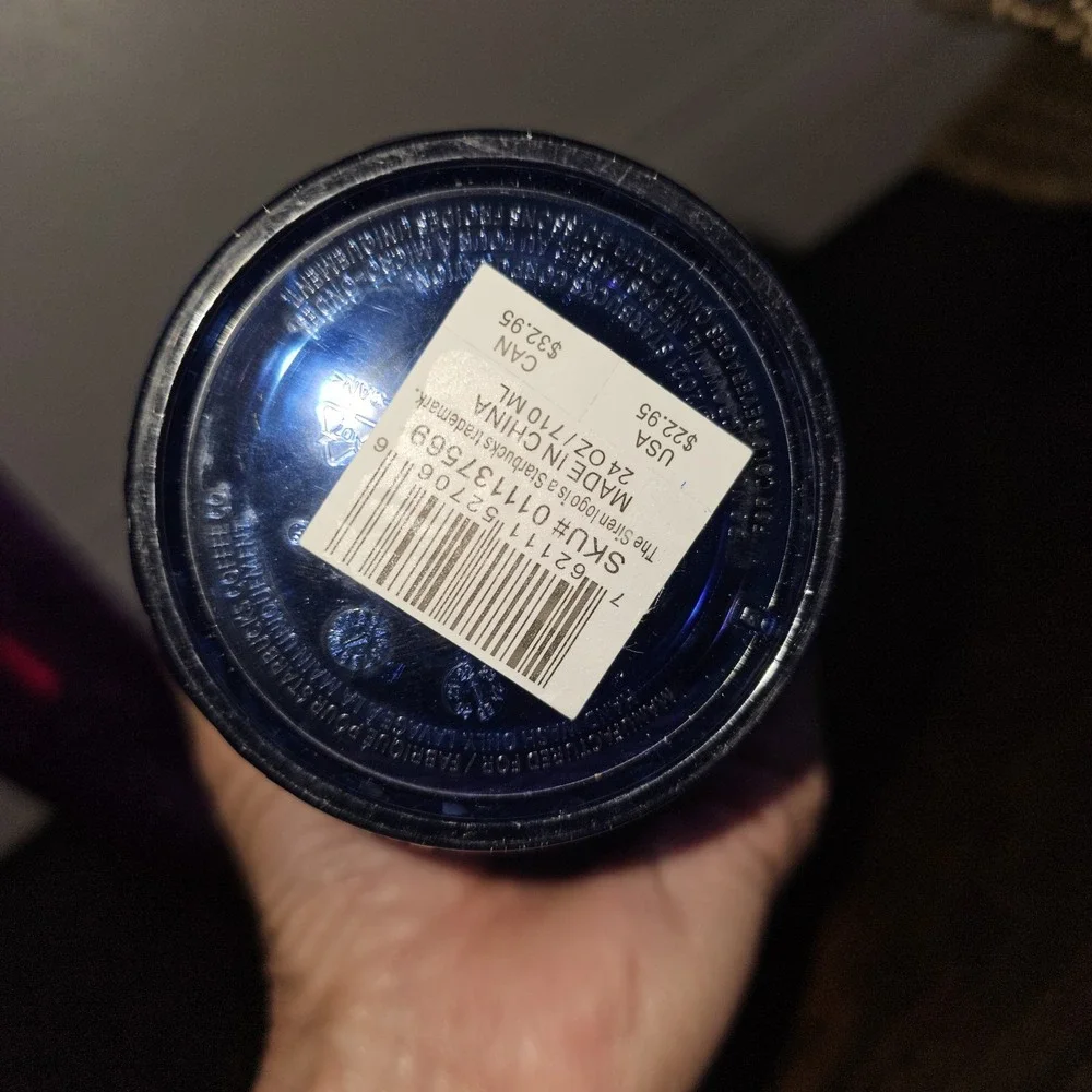 Starbucks 2021 Winter Holiday Blue Jeweled Tumbler Cold Cup 24 oz Venti