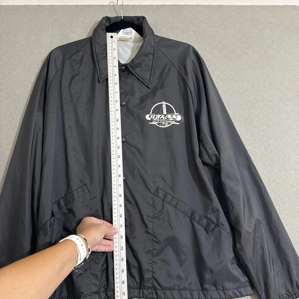 Vtg Lined Windbreaker Jacket L USA Front Logo‎ 