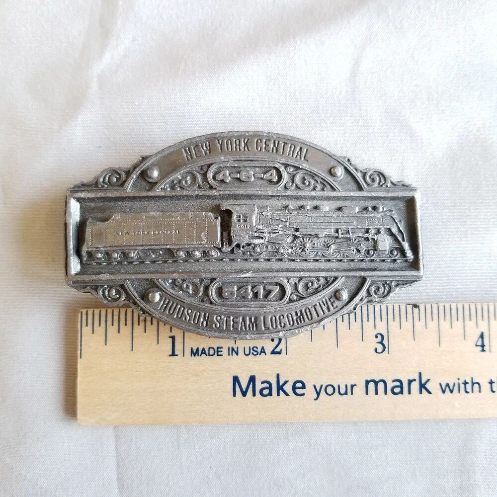 Belt Buckle 1985 New York Central Freight 4-6-4 Train Engine Hudson Steam Engine