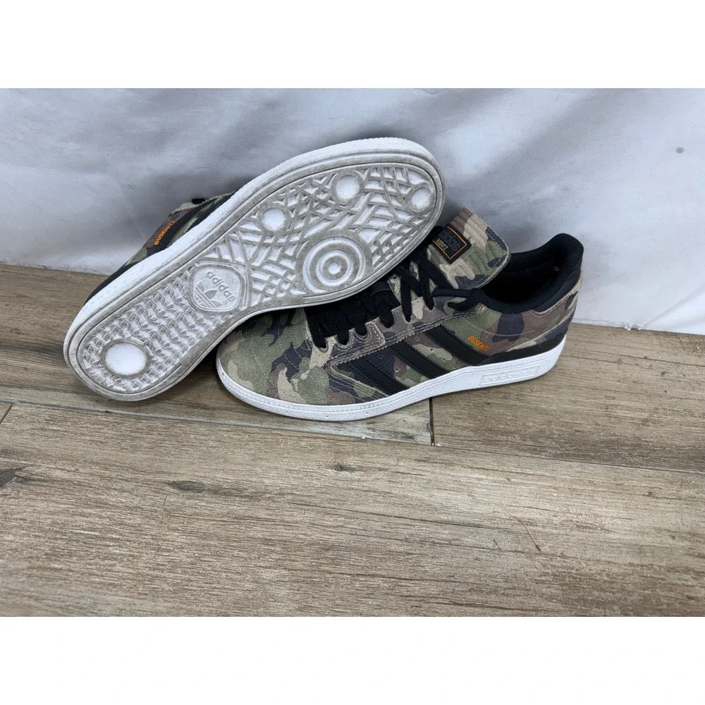 Adidas Busenitz Vulc II Camo Suede Skate Shoes Mens 7 Green Black H04875