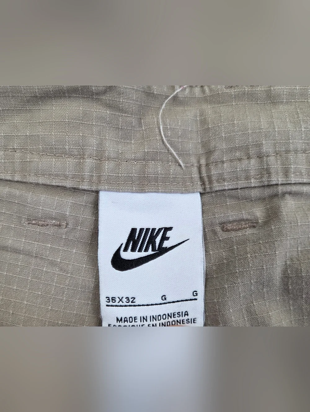 Nike Club Cargo Pants Mens 36x30 Khaki Straight Leg Lightweight Multi Pocket