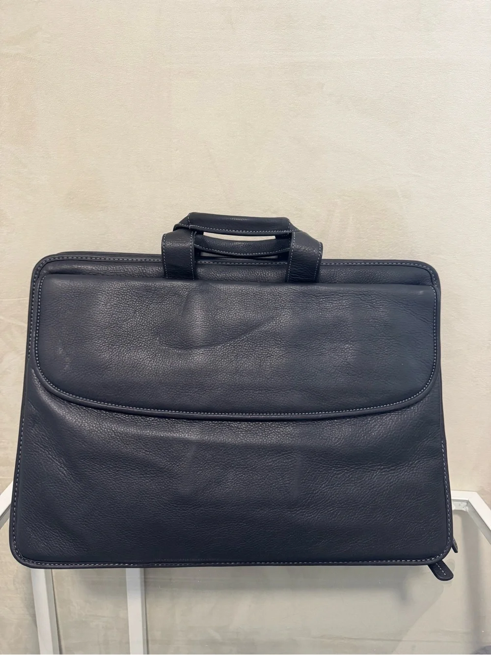 Men's Johnston & Murphy Black Leather Briefcase - Classic Work Bag