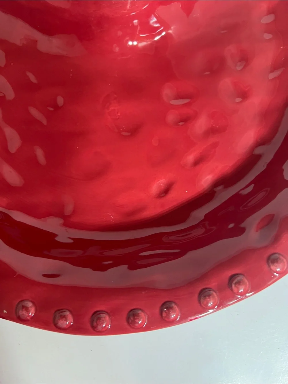 IKEA Red Glazed Chip and Dip Platter