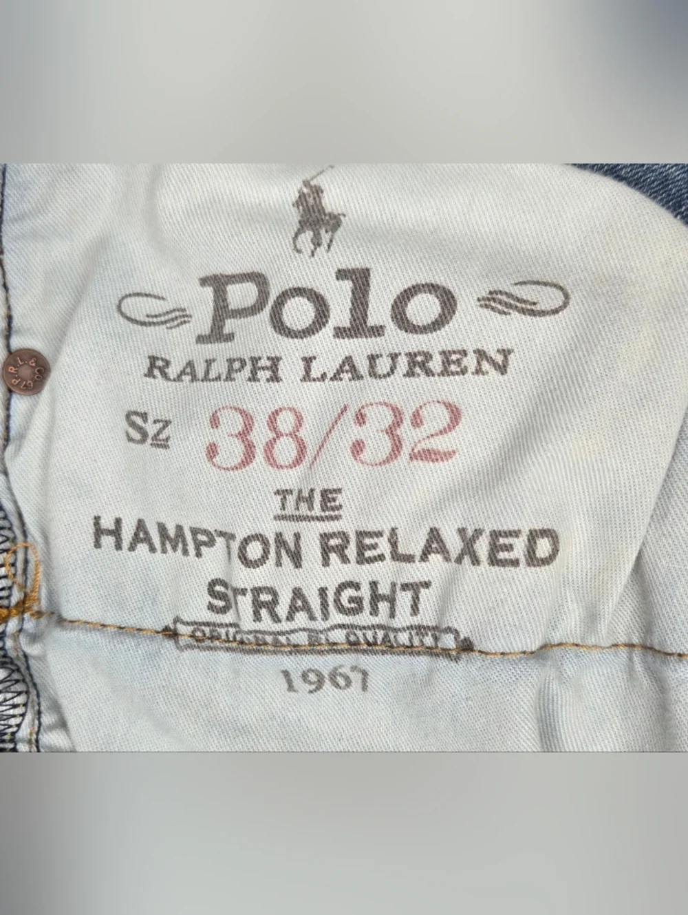 Polo Ralph Lauren Mens Hampton Relaxed Straight Fit Jeans Size 38/32 Preppy