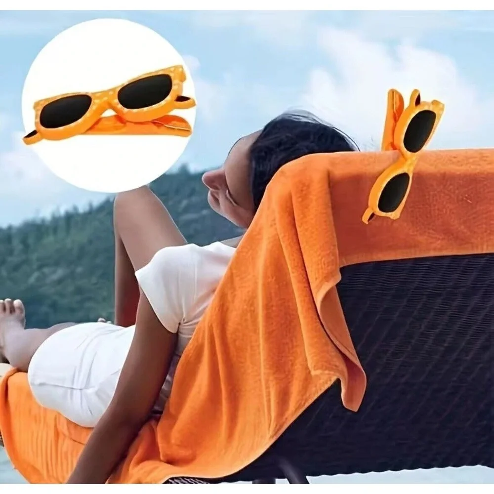 2 Pack Beach Towel Clips for Beach Pool Chairs Cruise Large Clothes Pins Clamps