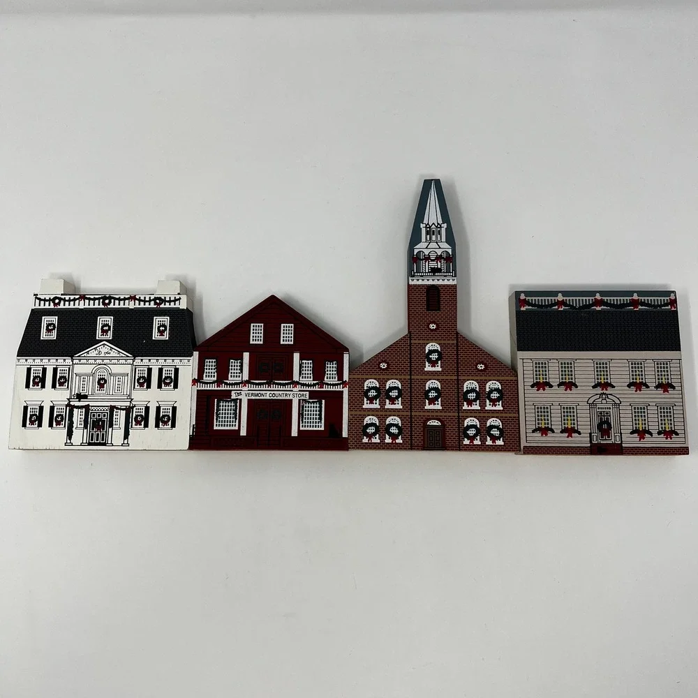 The Cats' Meow Village 1989 New England Christmas Series Shelf Sitters Set of 4