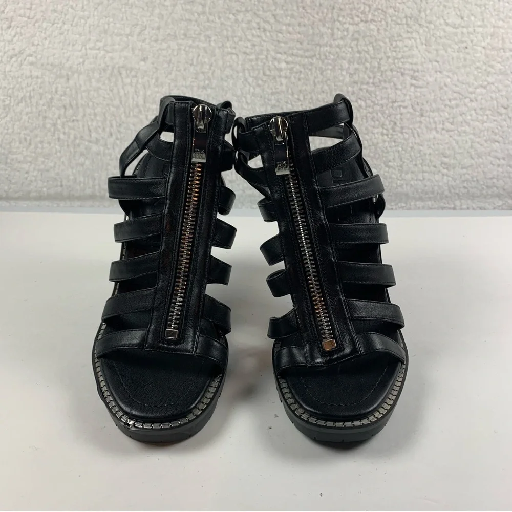 Women's DKNY Ralina‎ Caged Strappy High Heel Sandals Black shoes 8.5 NWOB 7311