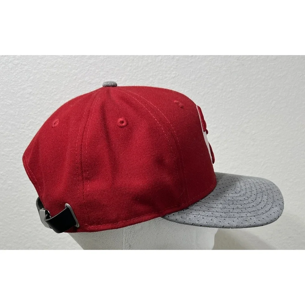 New Era 9fifty Atlanta Hawks Red Gray Adjustable Back Hat Ball Cap Original‎ Fit