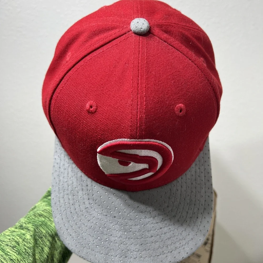 New Era 9fifty Atlanta Hawks Red Gray Adjustable Back Hat Ball Cap Original‎ Fit