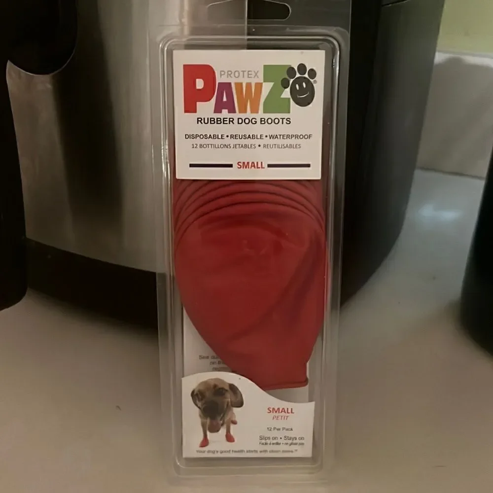 Brand New in package PawZ Rubber Dog Boots size Small paws 2” to 2.5”