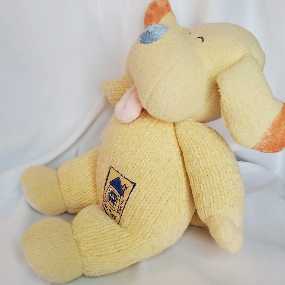 Carters Emu Namae Going Home Yellow Plush Puppy Dog Baby Rattle‎ Vintage 2000