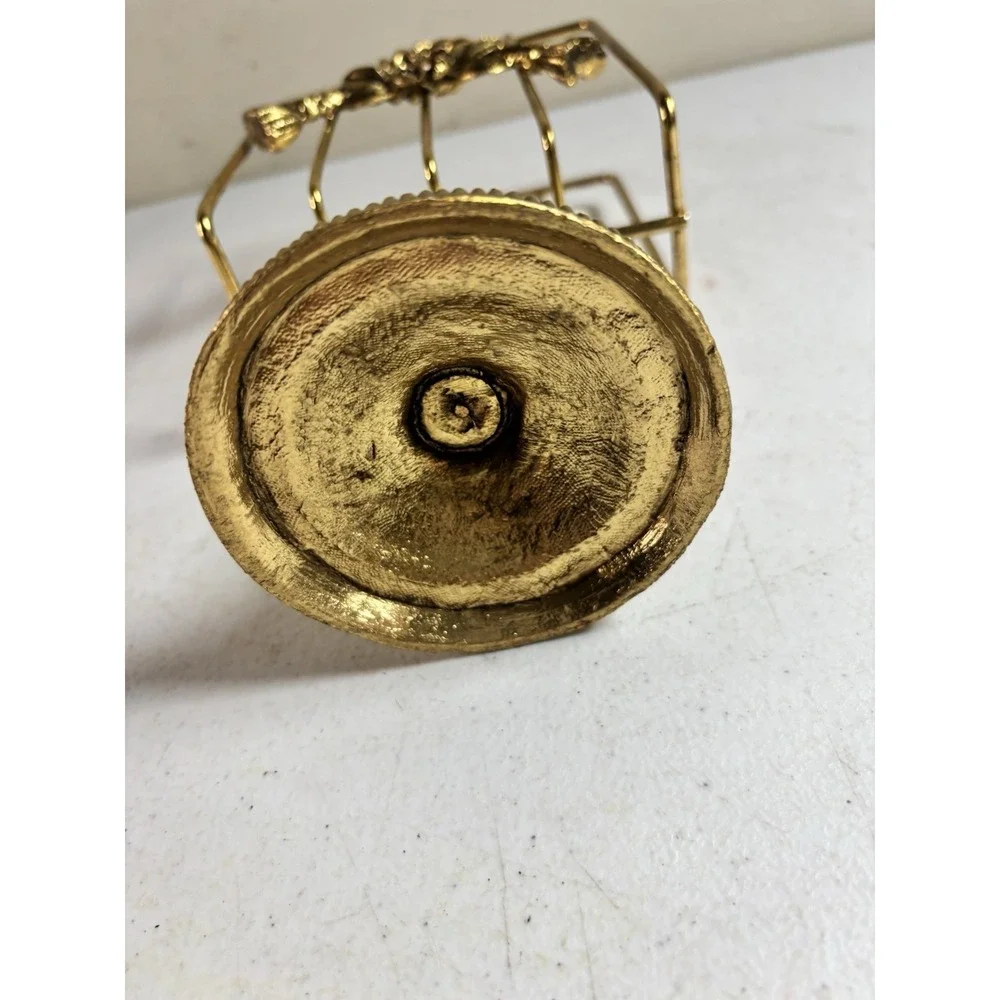 Vtg Matson Stylebuilt Guest Towel Napkin Holder Gold Gilt Tassels Ormolu Metal