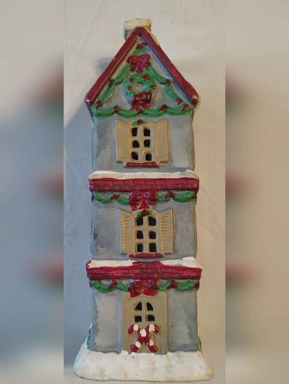 Vintage Christmas Three Story Cottage Candle Tower