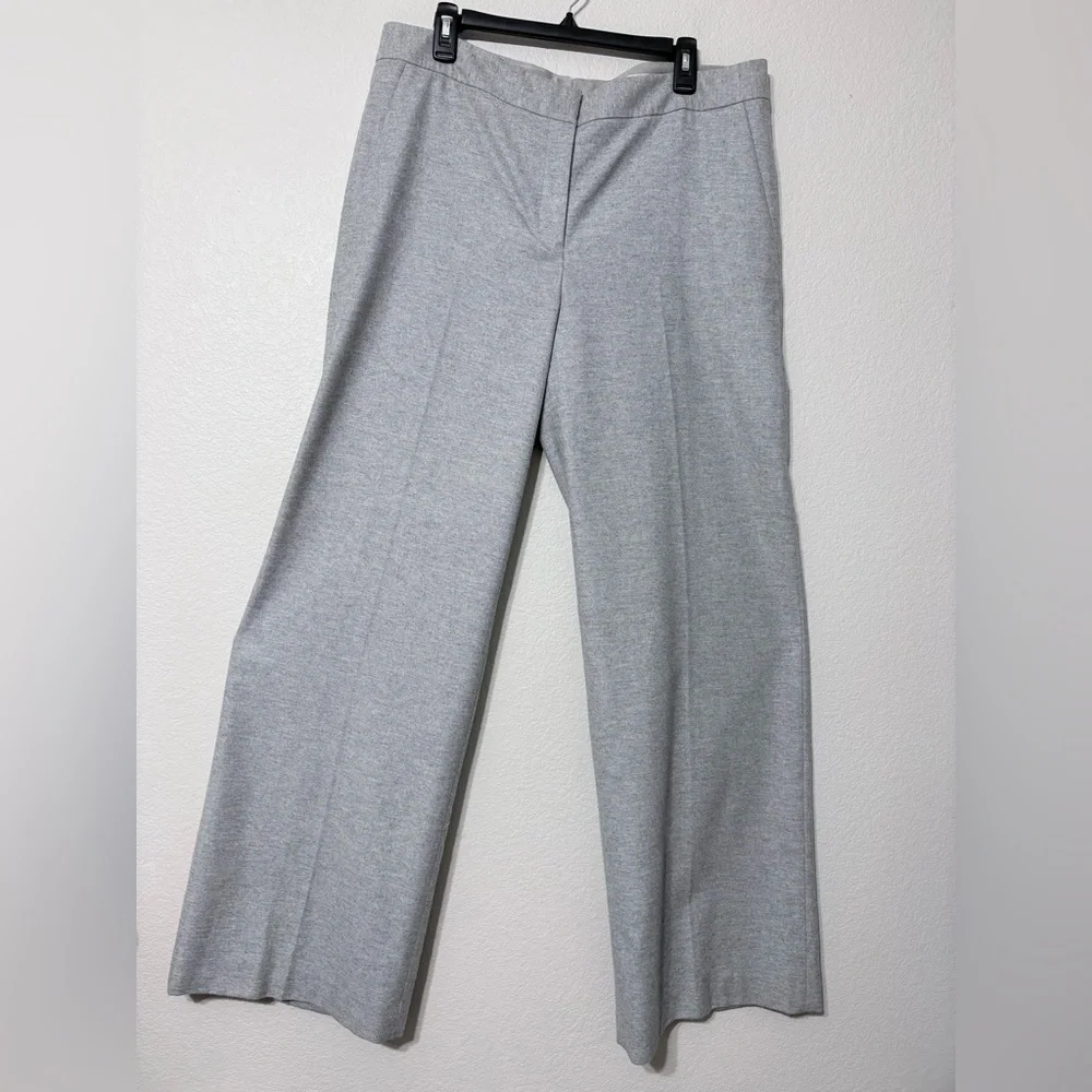 Beautiful Wool Flowy Light Gray Flat Front Trousers by Caroline Issa & Nordstrom