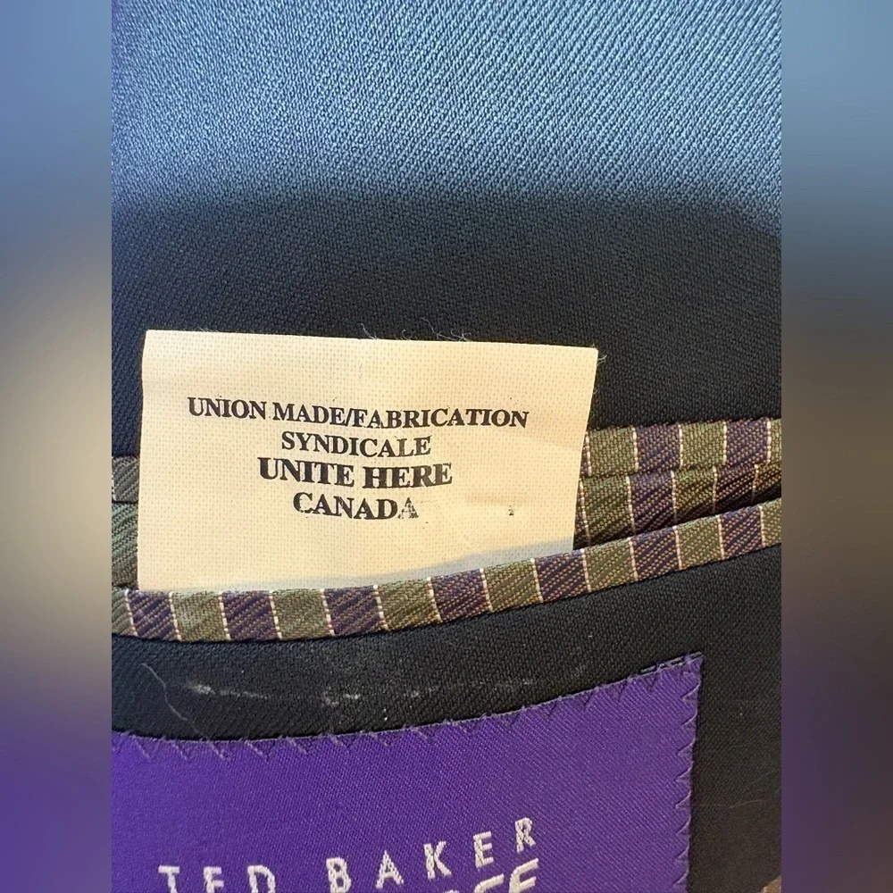 Ted Baker Sport Coat Mens 42 Black Purple Endurance Wool Liner Jacket Blazer
