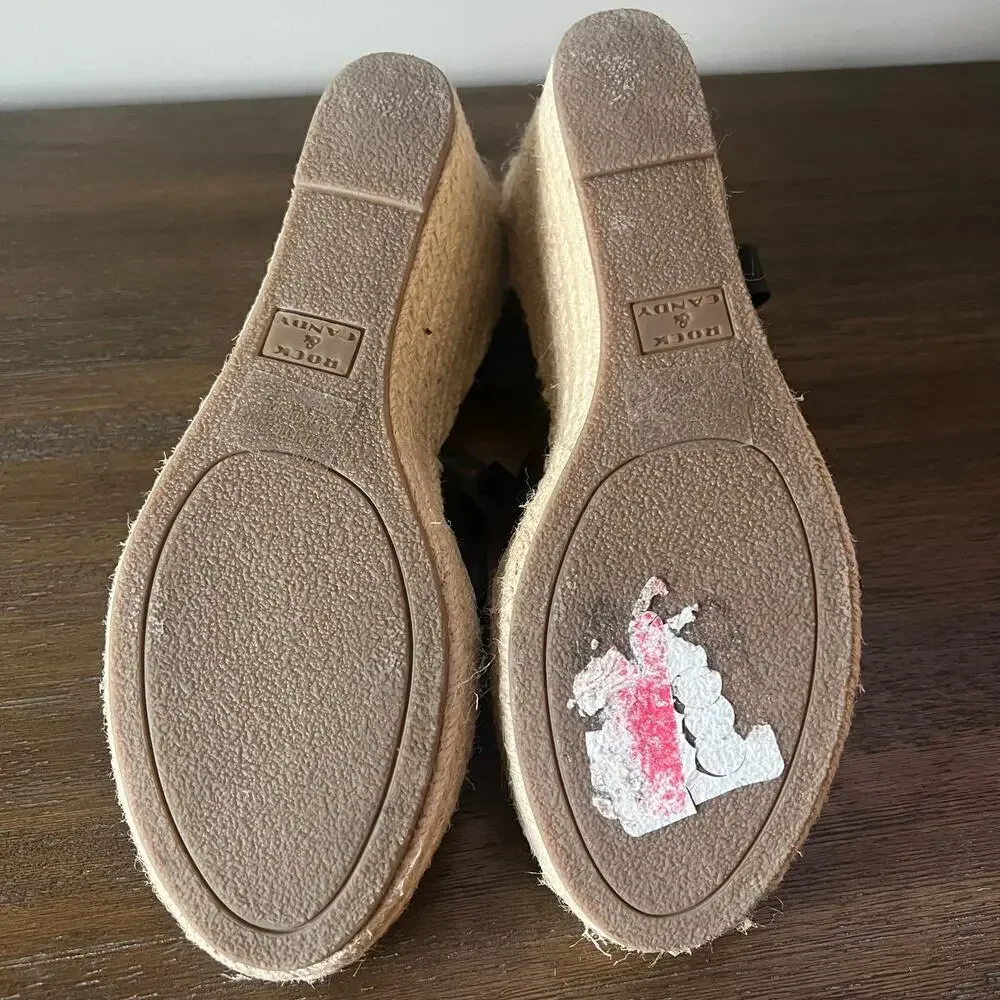 Rock‎ & Candy Woman’s Fola Espadrille Black Wedge Sandal- Size 8