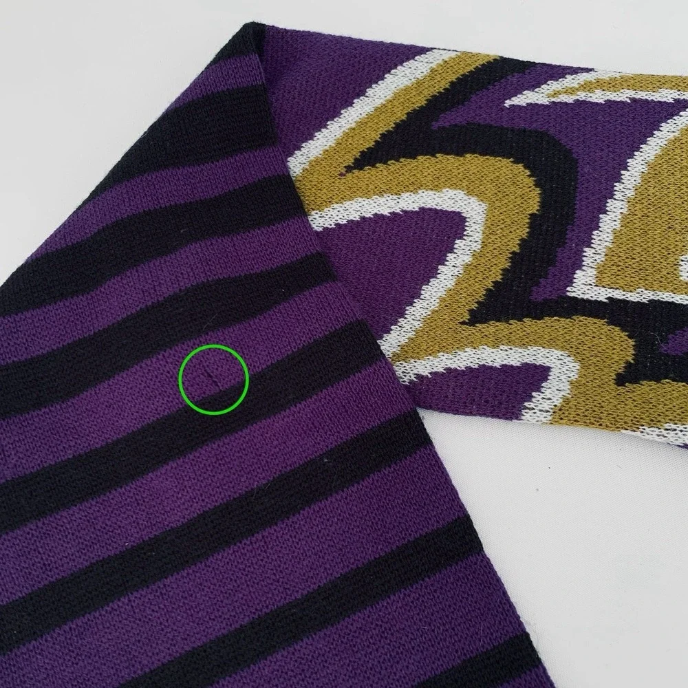 Baltimore Ravens Scarf Knit Fringe Purple Black NFL Football Fans Warm‎ Winter