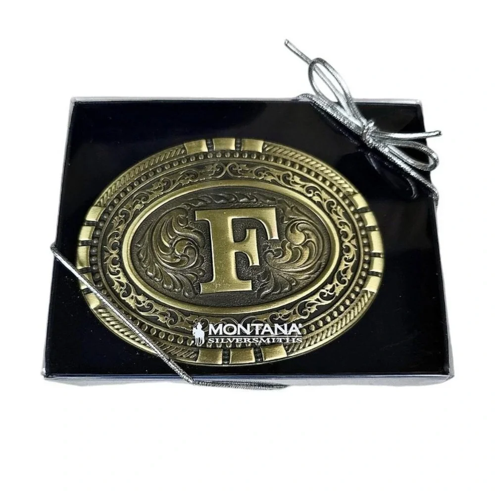 Montana Silversmiths Exos‎ Brass Cast Filigree Initial 