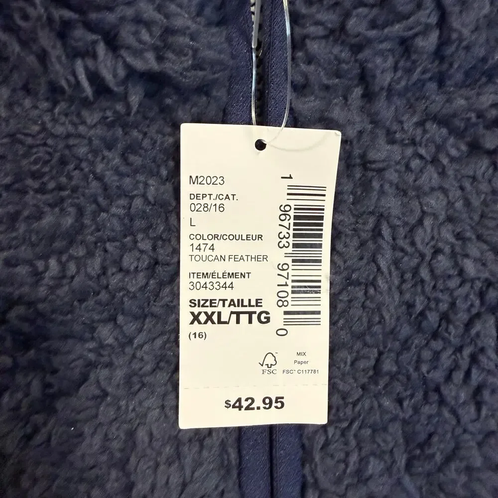 The Children’s Place Sherpa Fleece Jacket Blue Full Zip Kids XXL 16 NEW