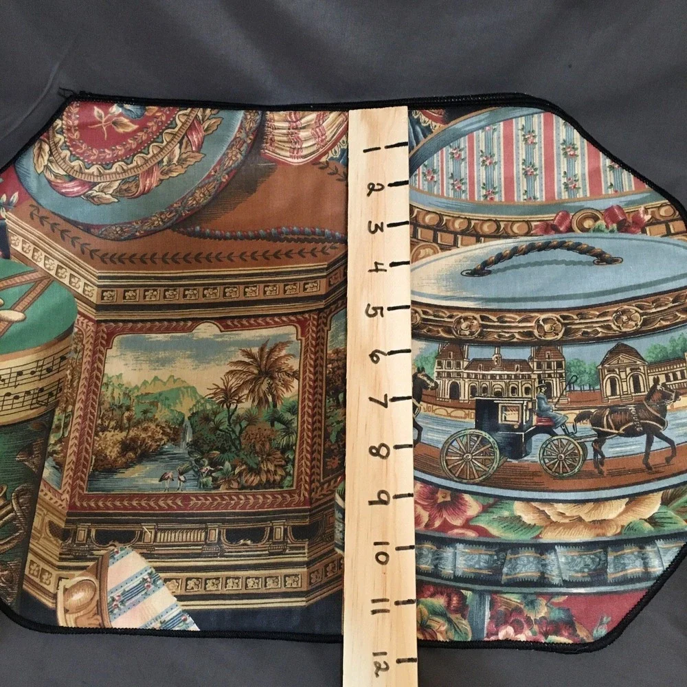 Handmade Fabric Placemats Set of Four Beautiful Victorian Hat Boxes 12x16
