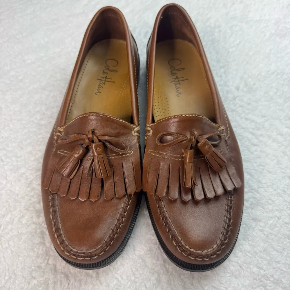 Cole Haan Men's‎ Brown Tassel Leather Loafer Dress Shoes Size 10M C01063