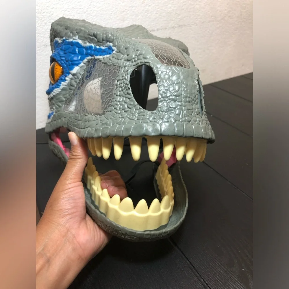 Jurassic Park World VELOCIRAPTOR BLUE Dinosaur Dino Mask Raptor Movie 2017