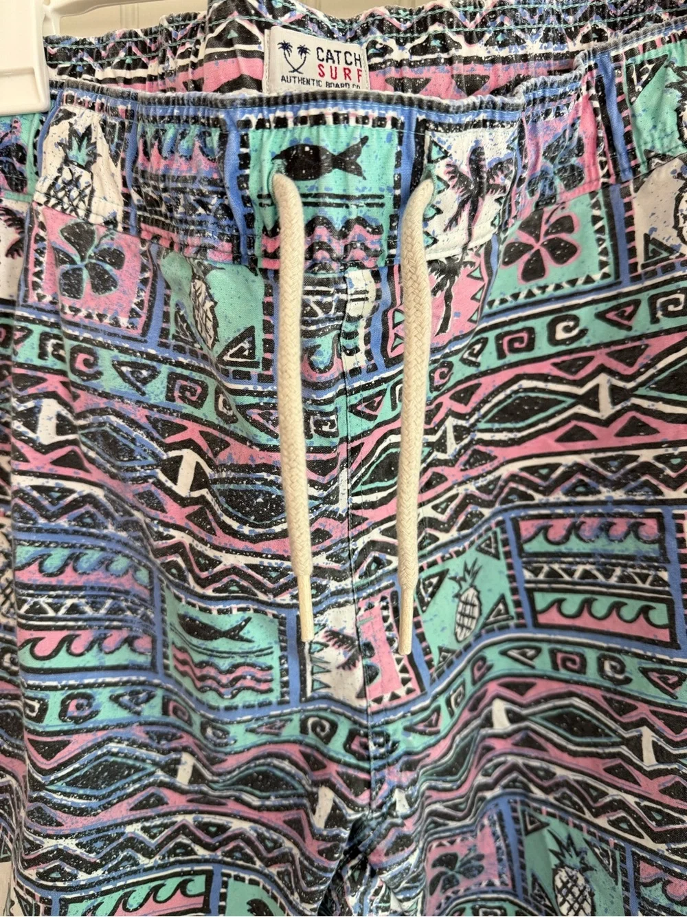 Men's Patterned Long Board Shorts Size L Aztec Print Surf Pants
