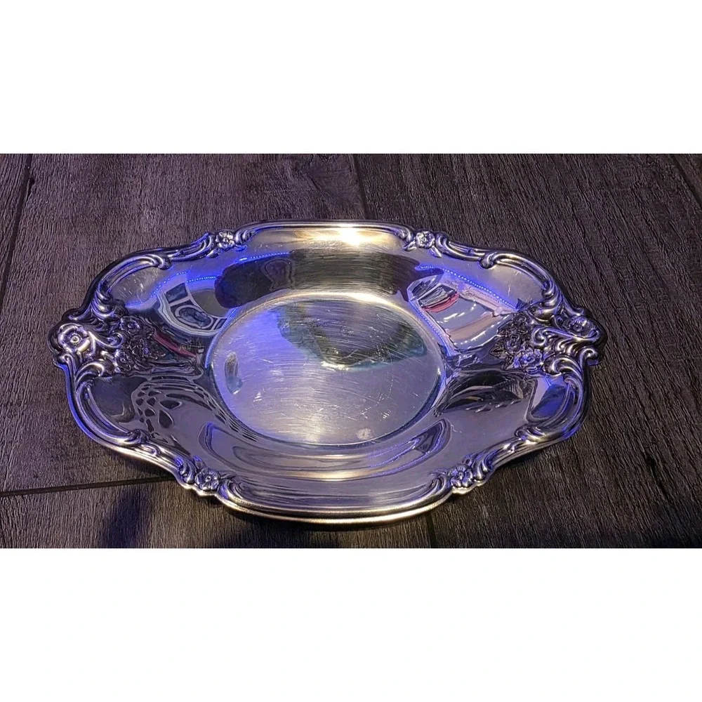 INTERNATIONAL SILVER Co Silver plated candy jewelry oval dish bowl #448