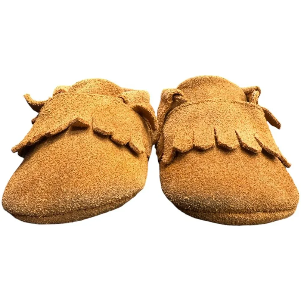 Baby’s Tan Genuine Leather Moccasins- Size 4‎
