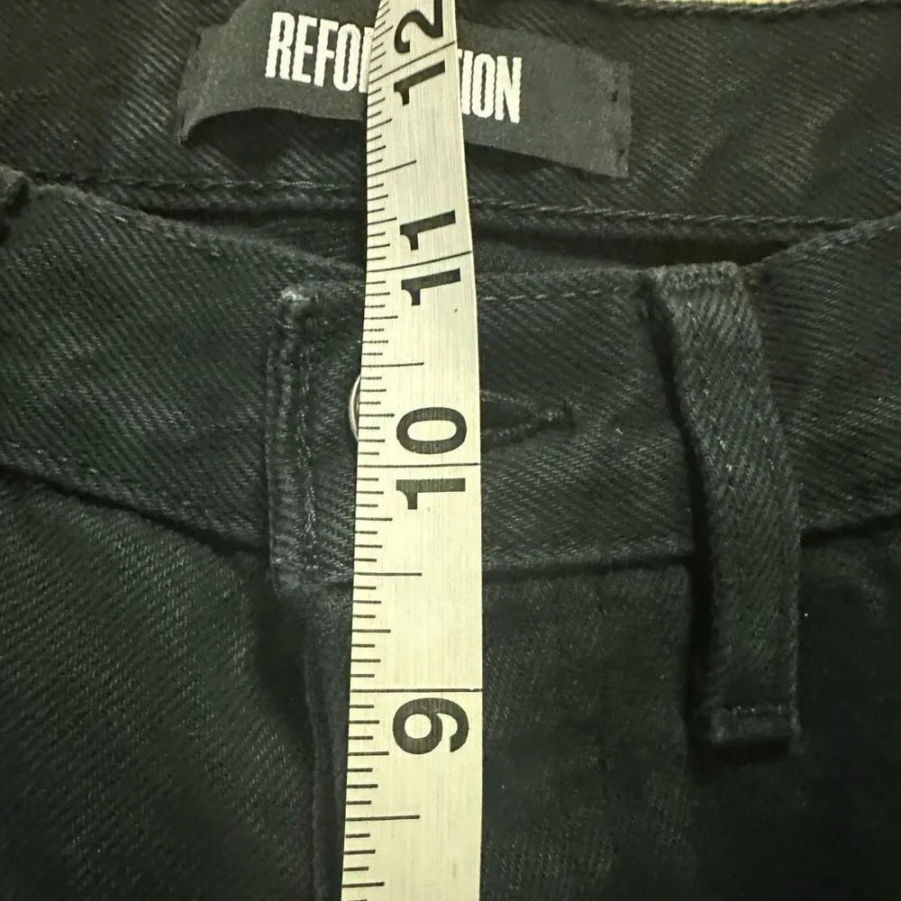Reformation x Levi’s repurposed jeans button fly black raw hem 26