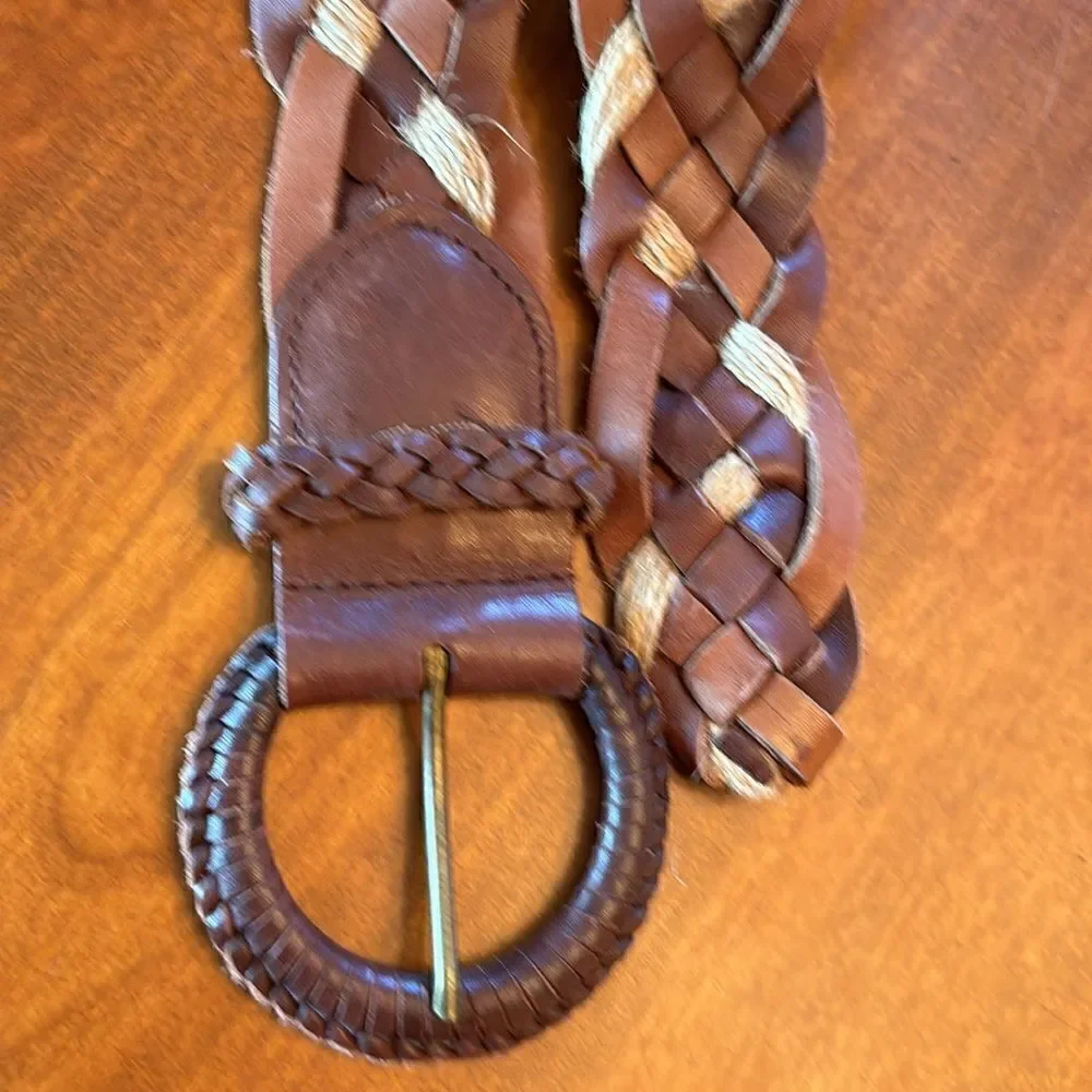 Hollister Braided Leather and Twine Belt - M/L