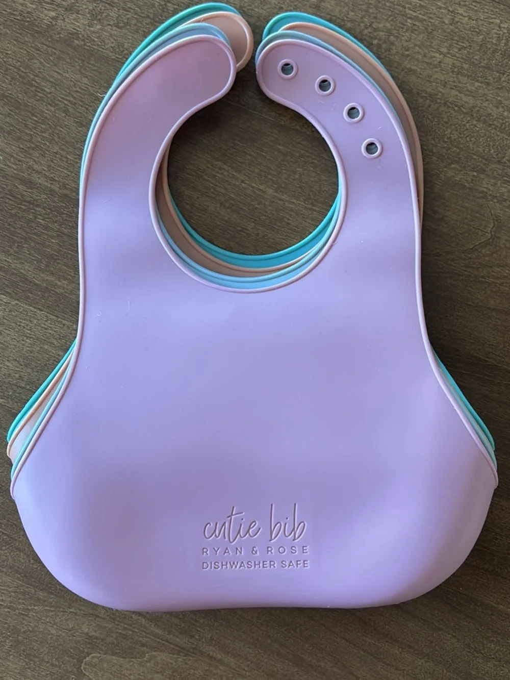 Ryan & Rose Silicone Bib Set for Babies/Kids - Blue, Pink, Peach, Lilac