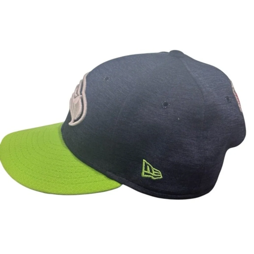 New Era 9Fifty Seattle Seahawks YOUTH Hat Neon Green Honeycomb Brim SnapBack Cap