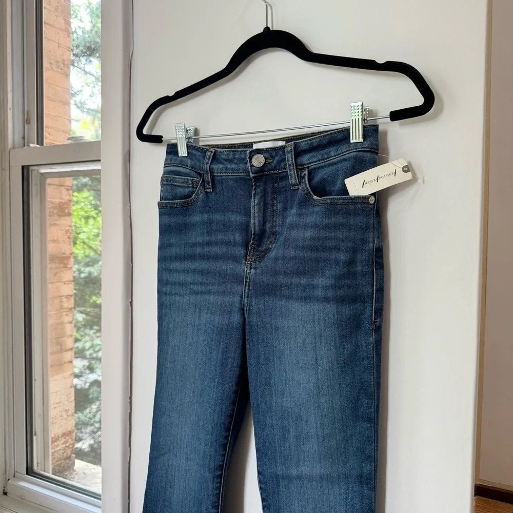 NWT FRAME Le Crop Mini Boot Jeans Dark Wash Blue Lupine