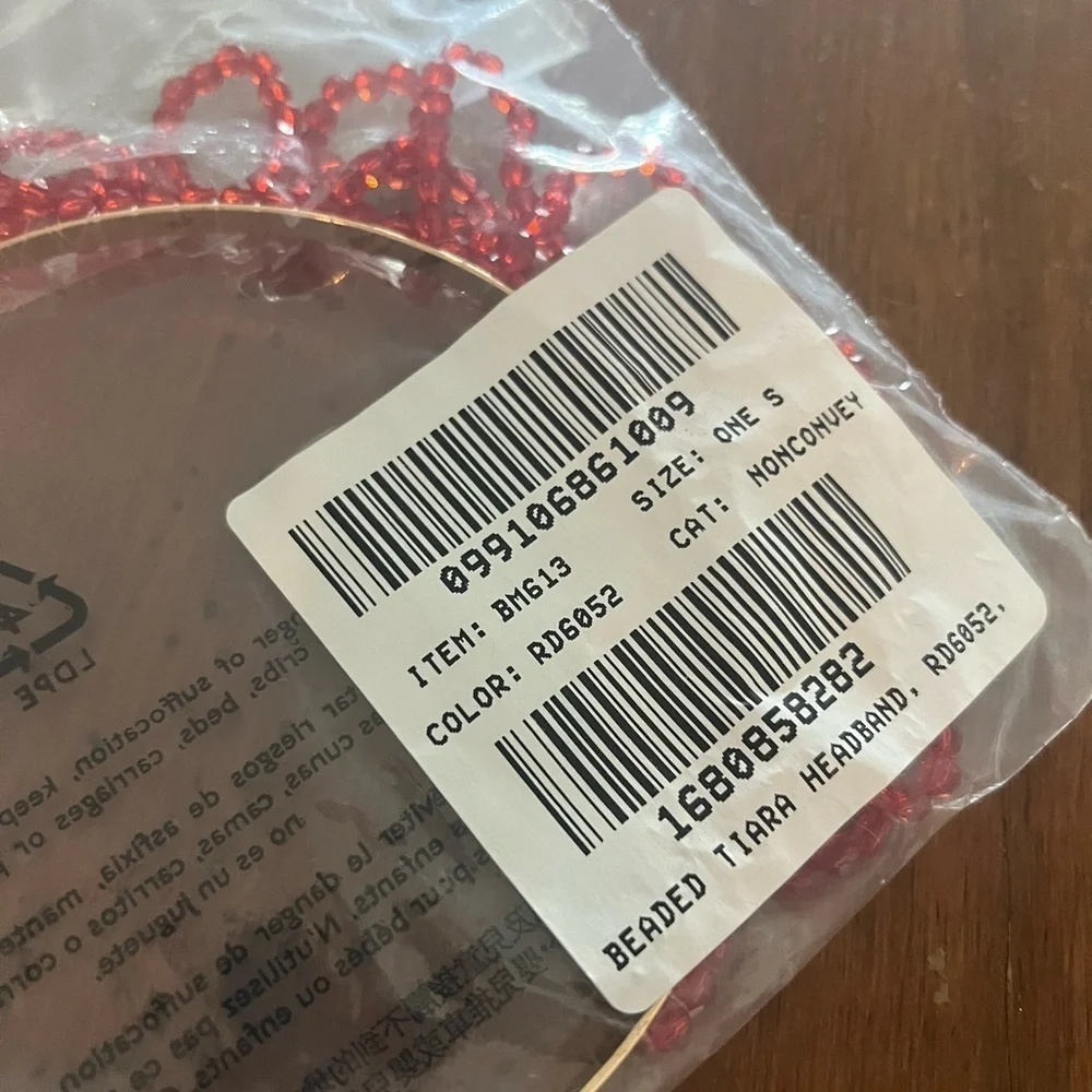 Crewcuts X J Crew Girls' Red beaded Princess tiara Gold headband NEW Party