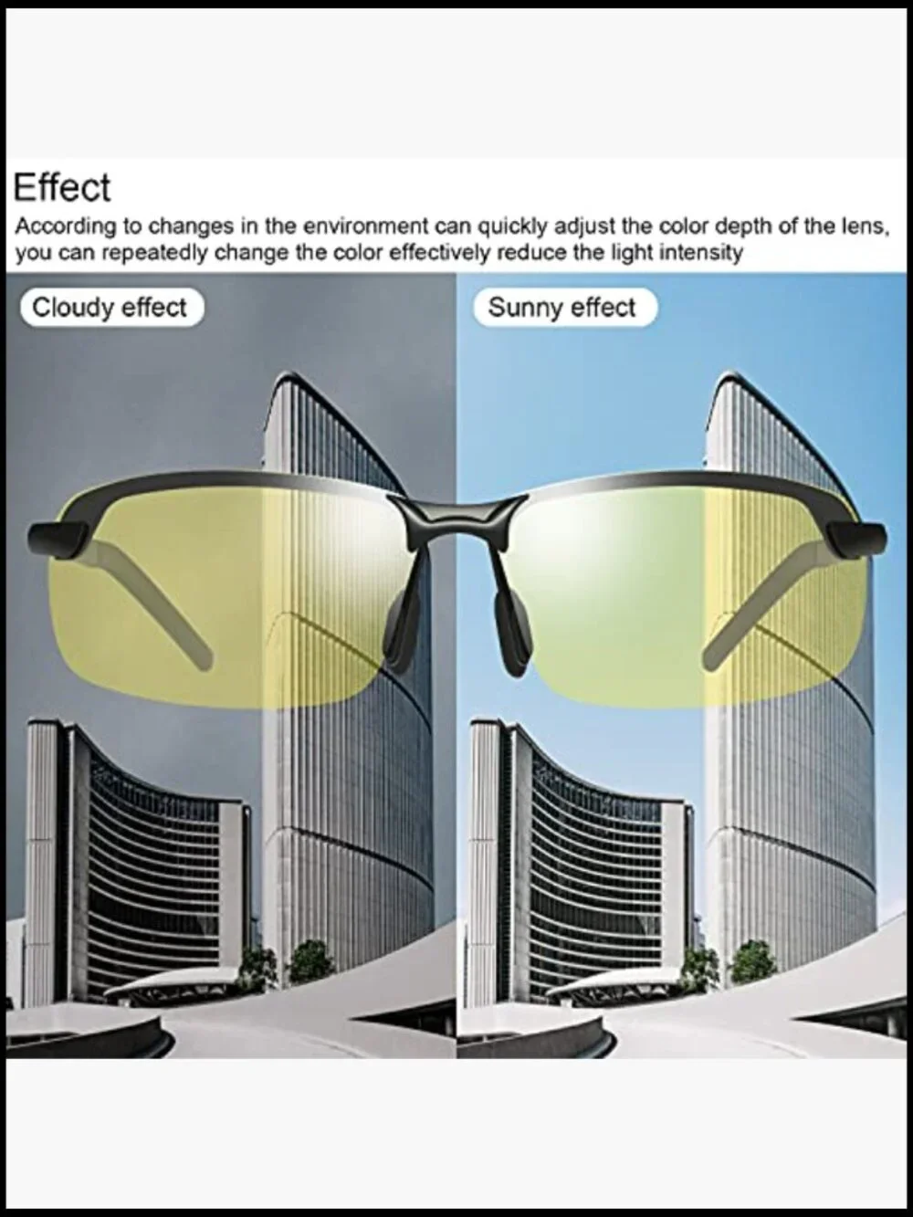Polarized Photochromic Sunglasses UV400 Lightweight Sport Cycling Driving