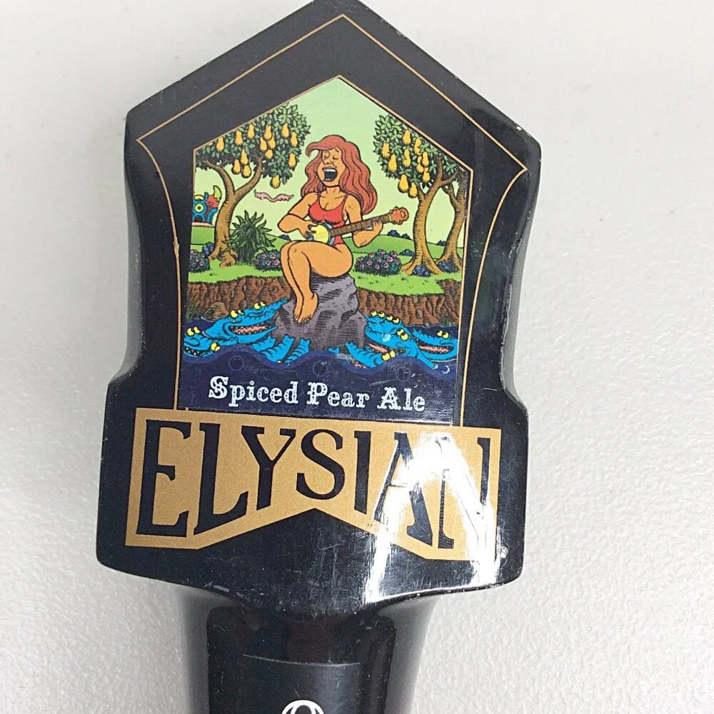 Elysian Spiced Pear Ale Oddland Beer Tap Handle Seattle Washington Wood 10