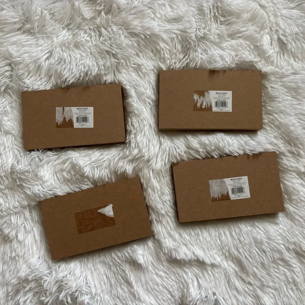Wood Time to Party Decor Blocks Bundle of 4 Celebration Birthday Event Celebrate