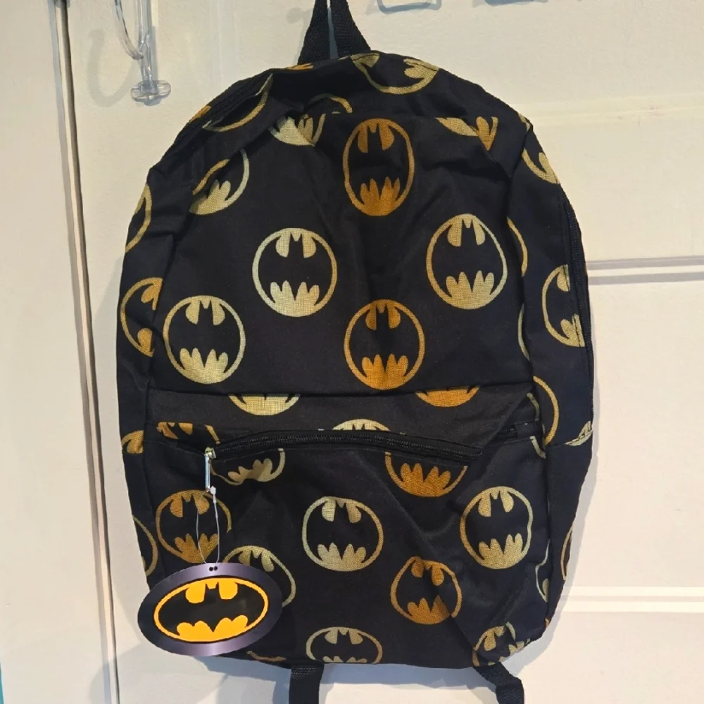 Batman Backpack DC Comics WB Black Yellow Gold NWT New W Tags