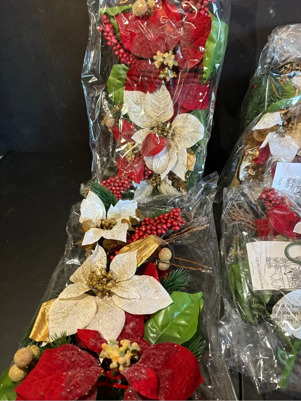 Avon Red, Cream & Gold Holiday Garland Stems