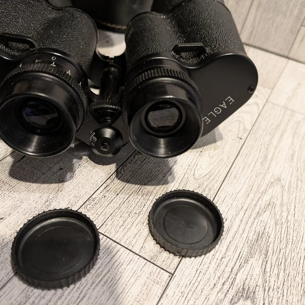 Classic Black Binoculars with Hard Case