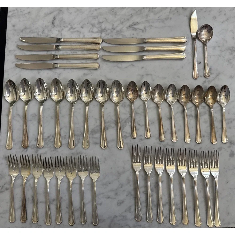 ONEIDA Silversmiths CLAIRHILL FAIRHILL Silverplated Flatware Set 41 PIECES