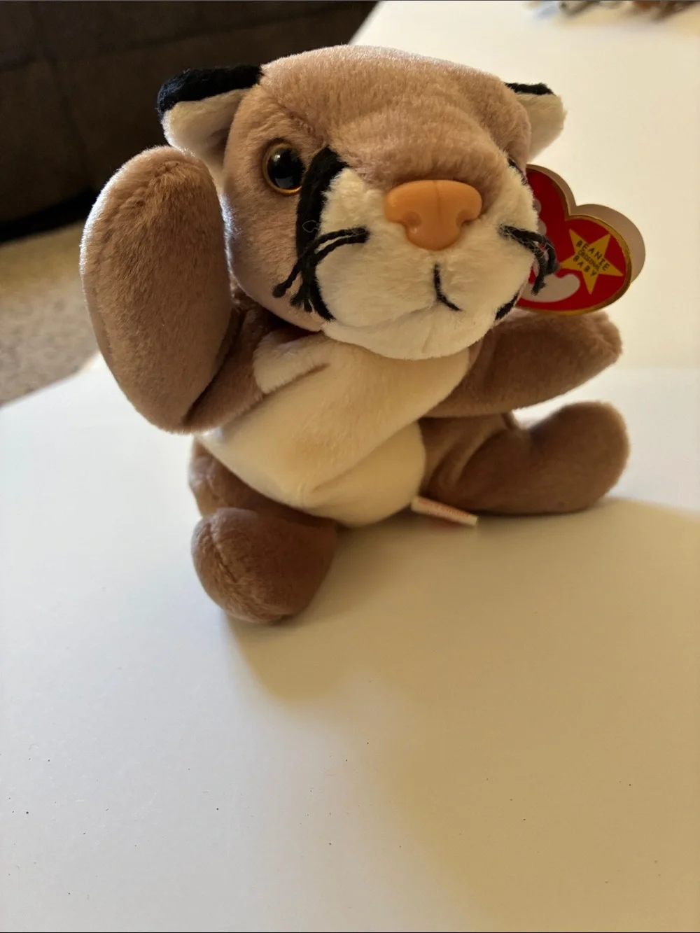 Ty Plush Cougar in Brown with Black and Cream Accents 1998