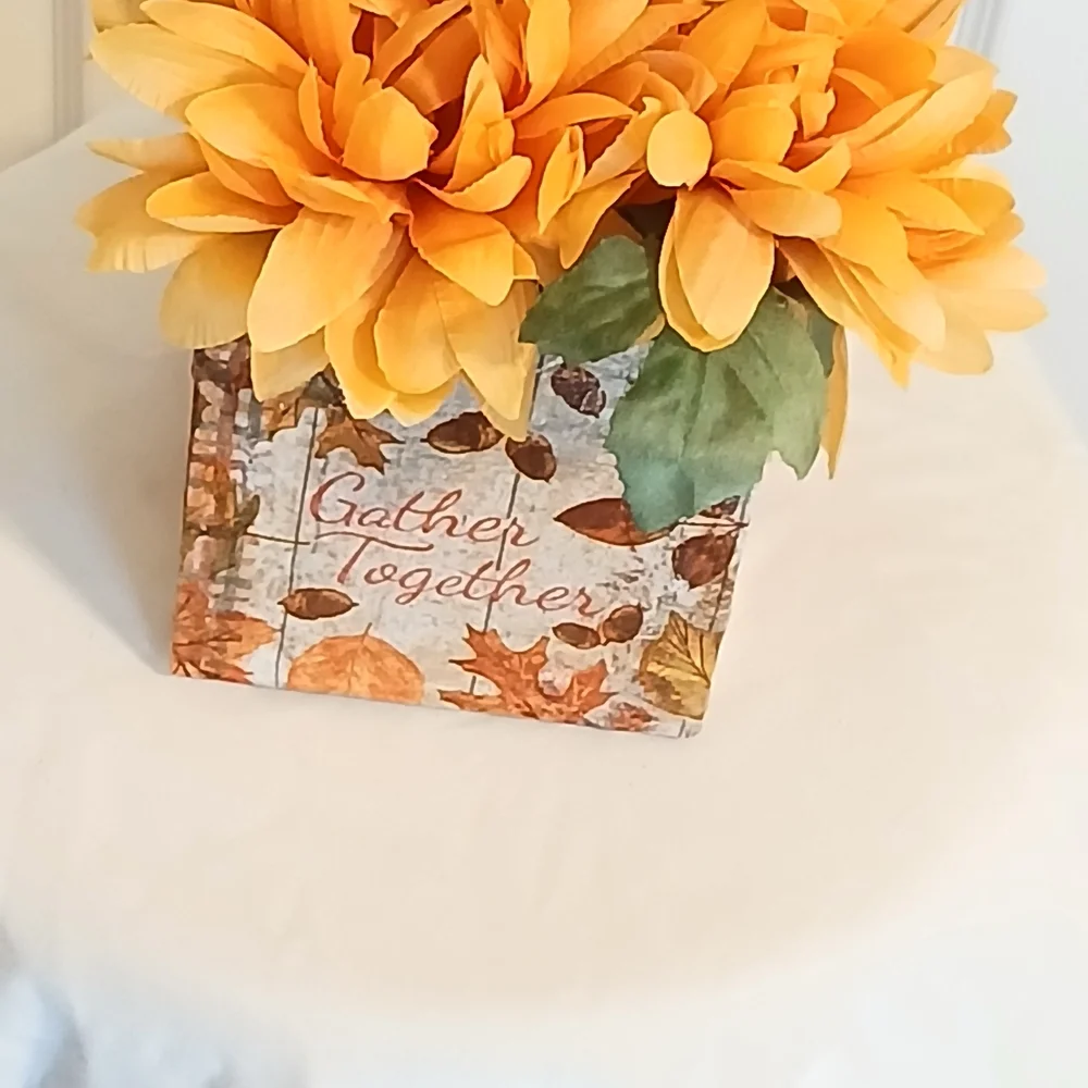 Vibrant Orange Faux Floral Arrangement